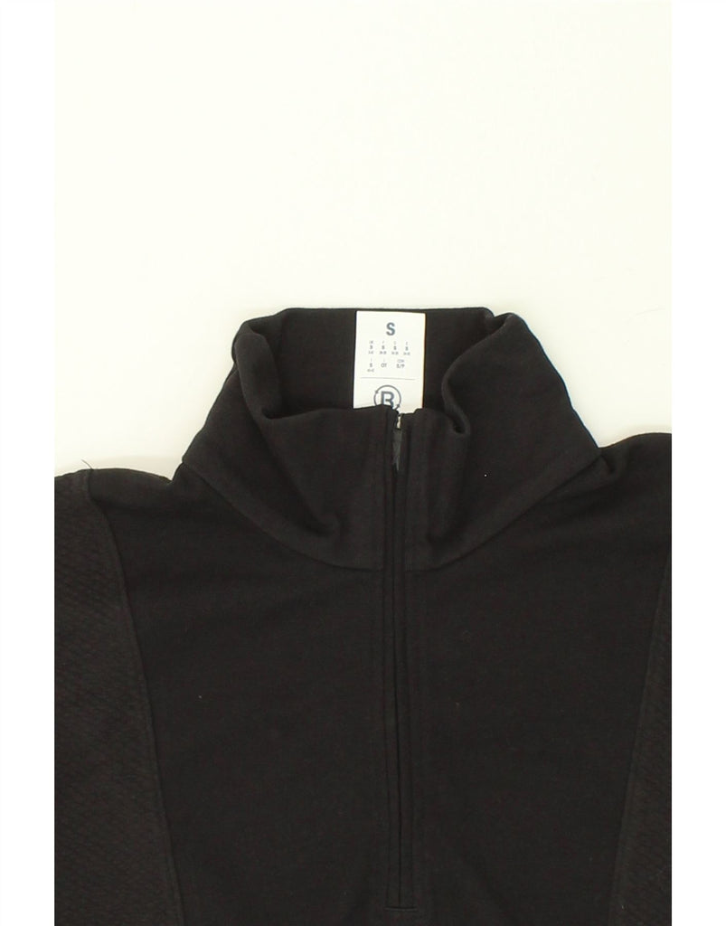 REEBOK Womens Oversized Zip Neck Sweatshirt Jumper UK 8/10 Small Black | Vintage Reebok | Thrift | Second-Hand Reebok | Used Clothing | Messina Hembry 