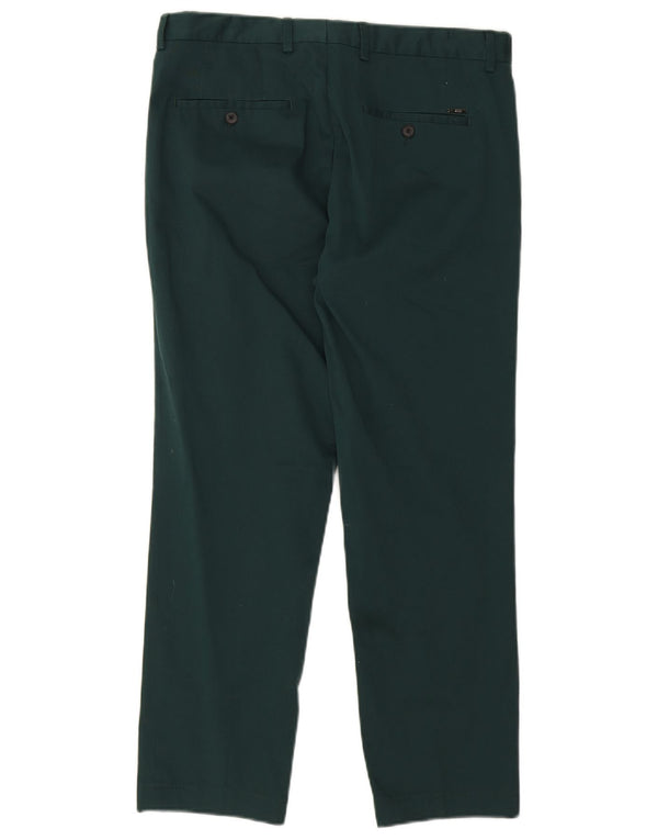 Hugo Boss Mens Straight Chino Trousers UK 46 Small W32 L26 Green Cotton