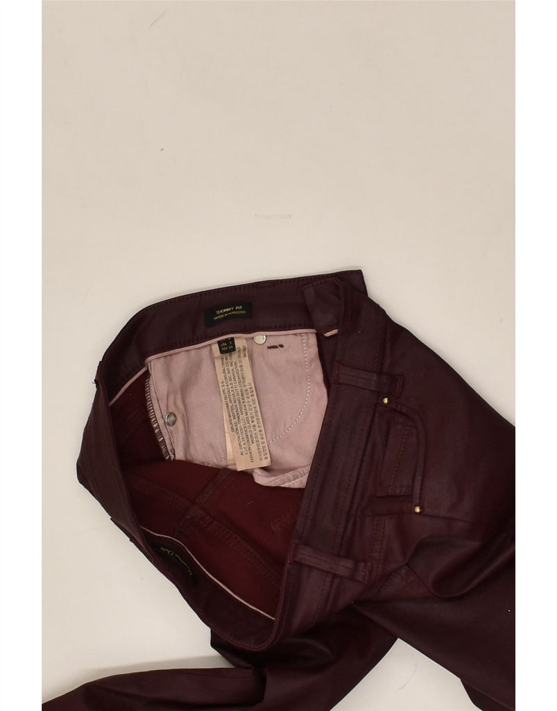 MASSIMO DUTTI Womens Skinny Jeans EU 34 XS W28 L30 Burgundy Cotton | Vintage Massimo Dutti | Thrift | Second-Hand Massimo Dutti | Used Clothing | Messina Hembry 