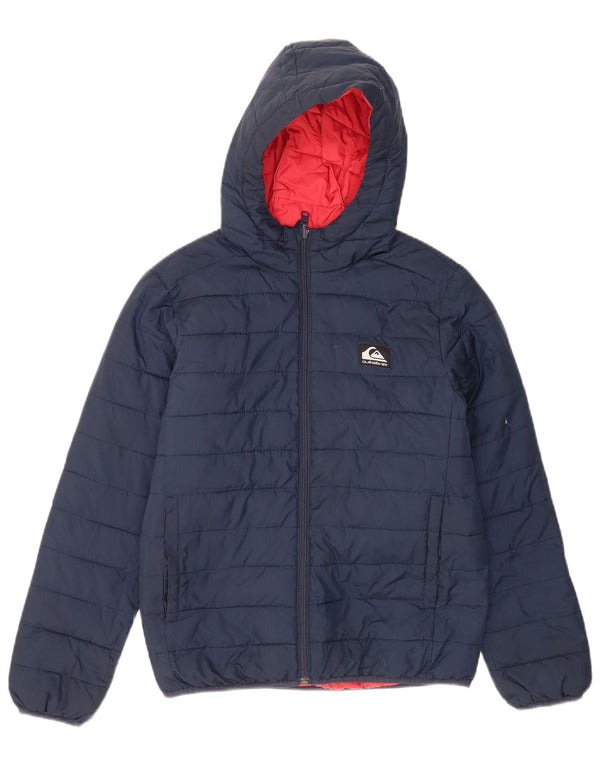 Quiksilver Girls Hooded Padded Jacket 11-12 Years Medium Navy Blue