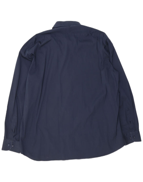 PAUL & SHARK Mens Shirt Size 45 XL Navy Blue Cotton