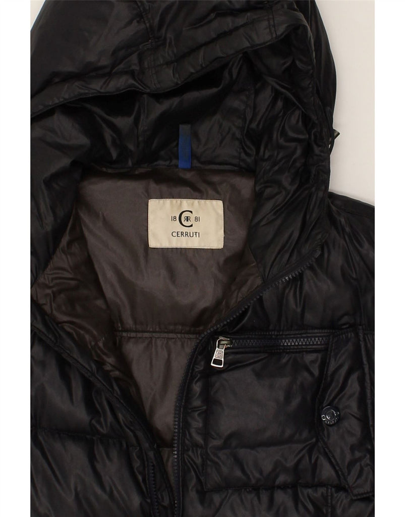 CERRUTI 1881 Womens Hooded Padded Jacket IT 50 XL Black Nylon | Vintage Cerruti 1881 | Thrift | Second-Hand Cerruti 1881 | Used Clothing | Messina Hembry 