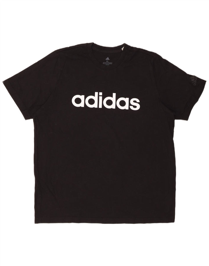 ADIDAS Mens Graphic T-Shirt Top XL Black Cotton