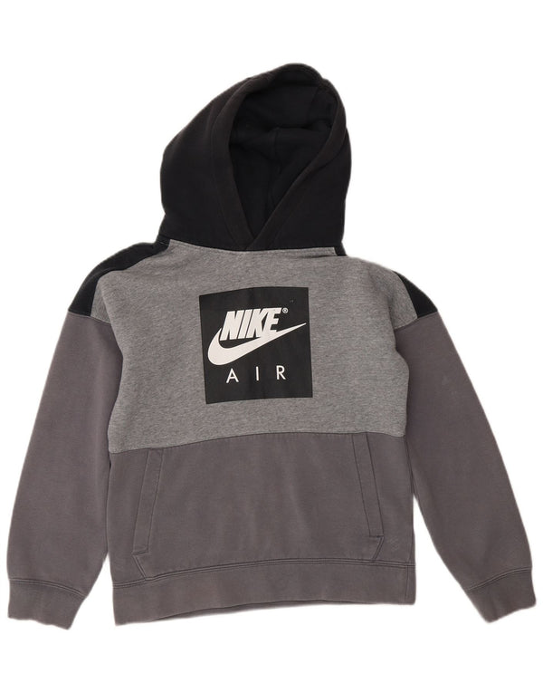 Nike Boys Air Graphic Hoodie Jumper 10-11 Years Medium Grey Colourblock