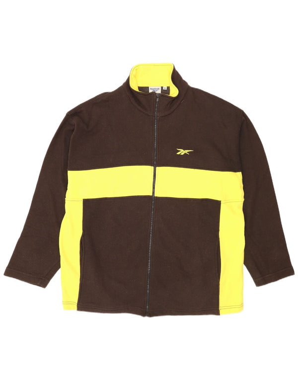 Reebok Mens Regular Fit Tracksuit Top Jacket XL Brown Colourblock Sports