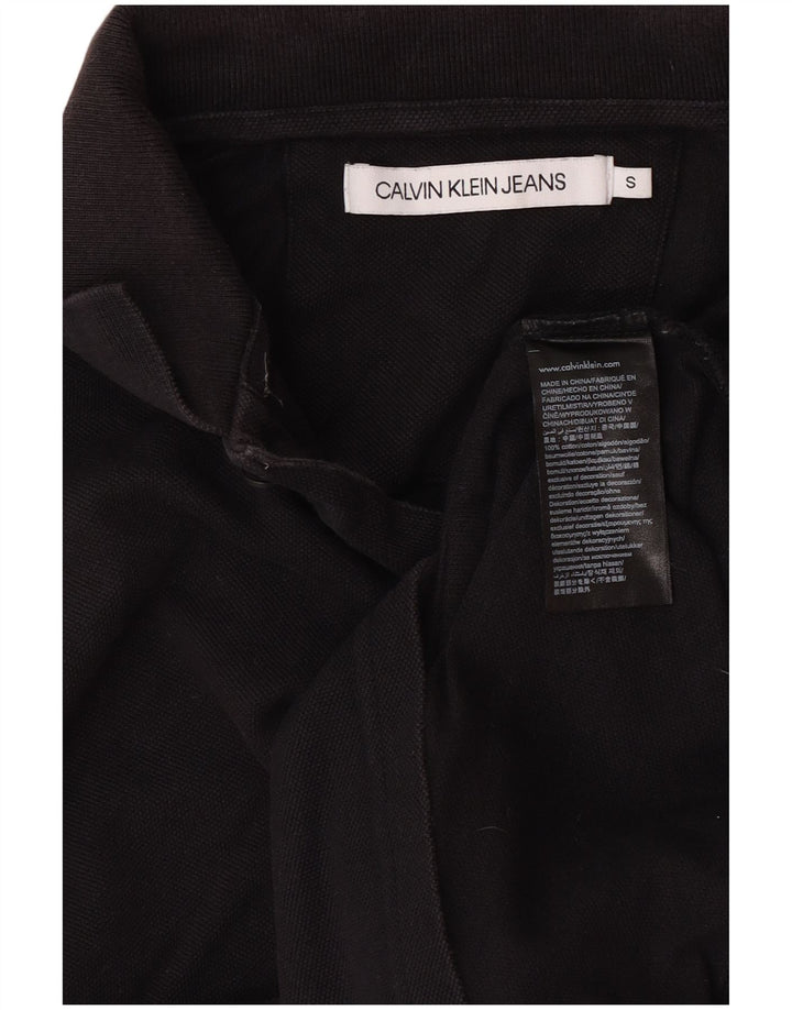 Calvin Klein Jeans Mens Polo Shirt Small Black Cotton