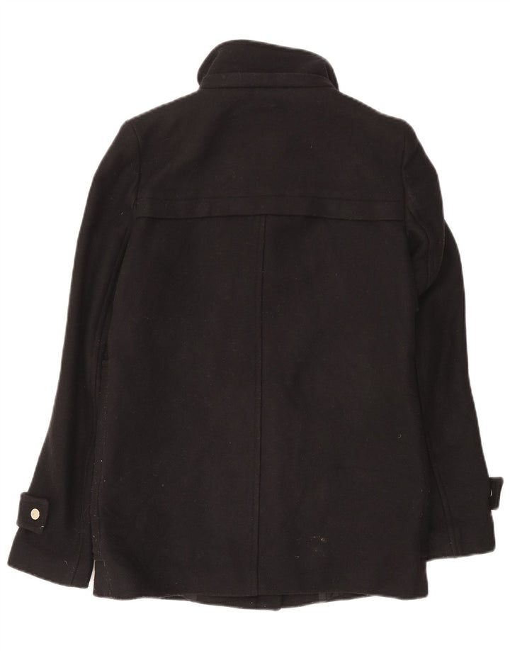 Zara Womens Overcoat UK 10 Small Black Polyester