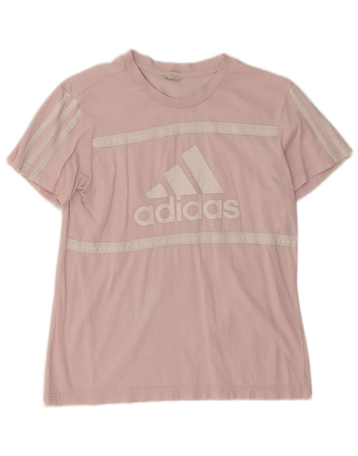 Adidas Womens Graphic T-Shirt Top UK 12 Medium Pink