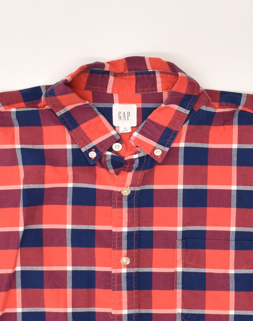 GAP Mens Short Sleeve Shirt XL Red Check Cotton | Vintage Gap | Thrift | Second-Hand Gap | Used Clothing | Messina Hembry 