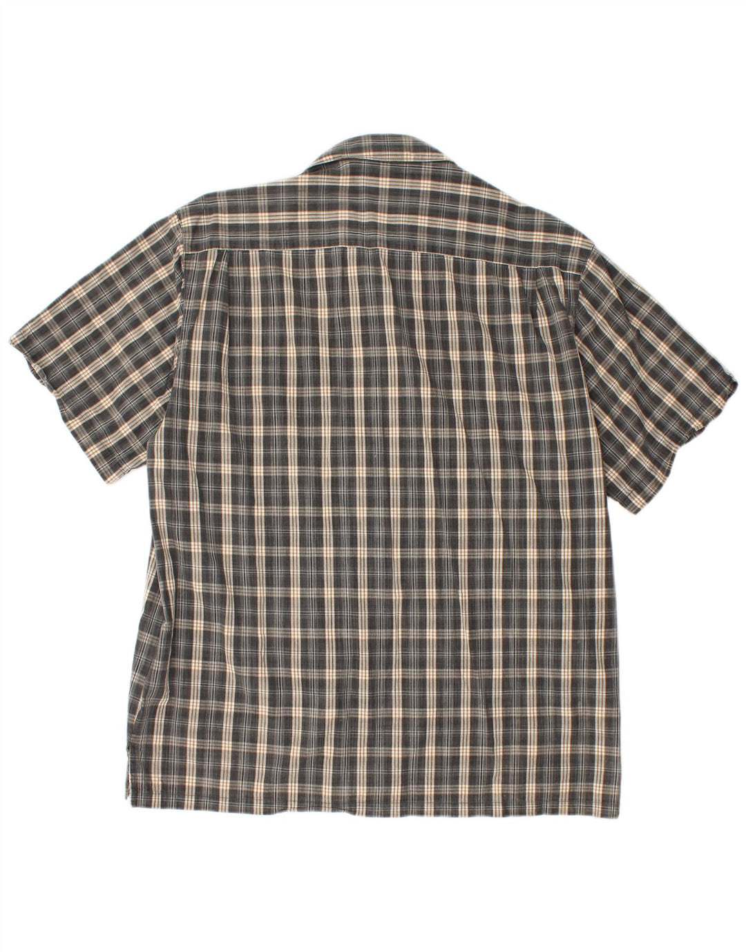 Columbia Mens Short Sleeve Shirt Large Grey Check Cotton