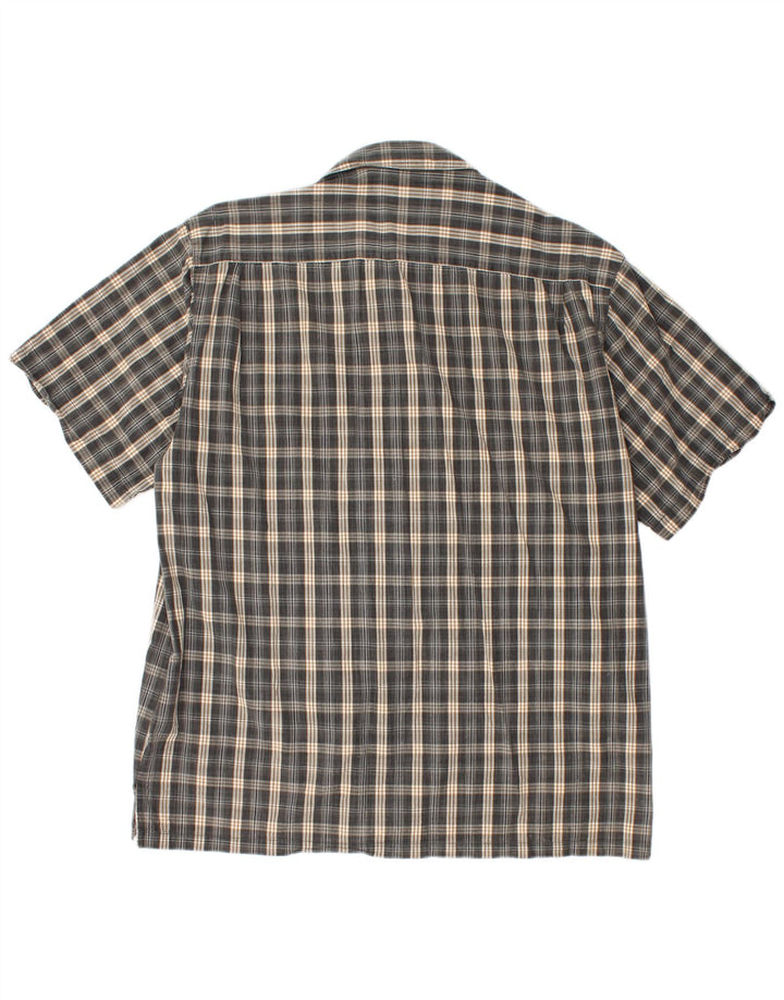 Columbia Mens Short Sleeve Shirt Large Grey Check Cotton