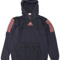 Adidas Mens Hoodie Jumper Medium Navy Blue Cotton