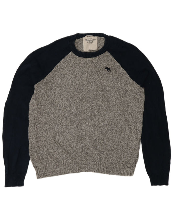 Abercrombie & Fitch Mens Muscle Crew Neck Jumper Sweater Large Grey