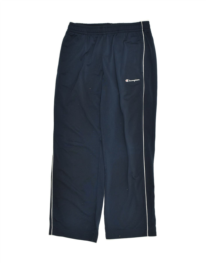 CHAMPION Boys Tracksuit Trousers 9-10 Years Small Navy Blue Polyester | Vintage Champion | Thrift | Second-Hand Champion | Used Clothing | Messina Hembry 