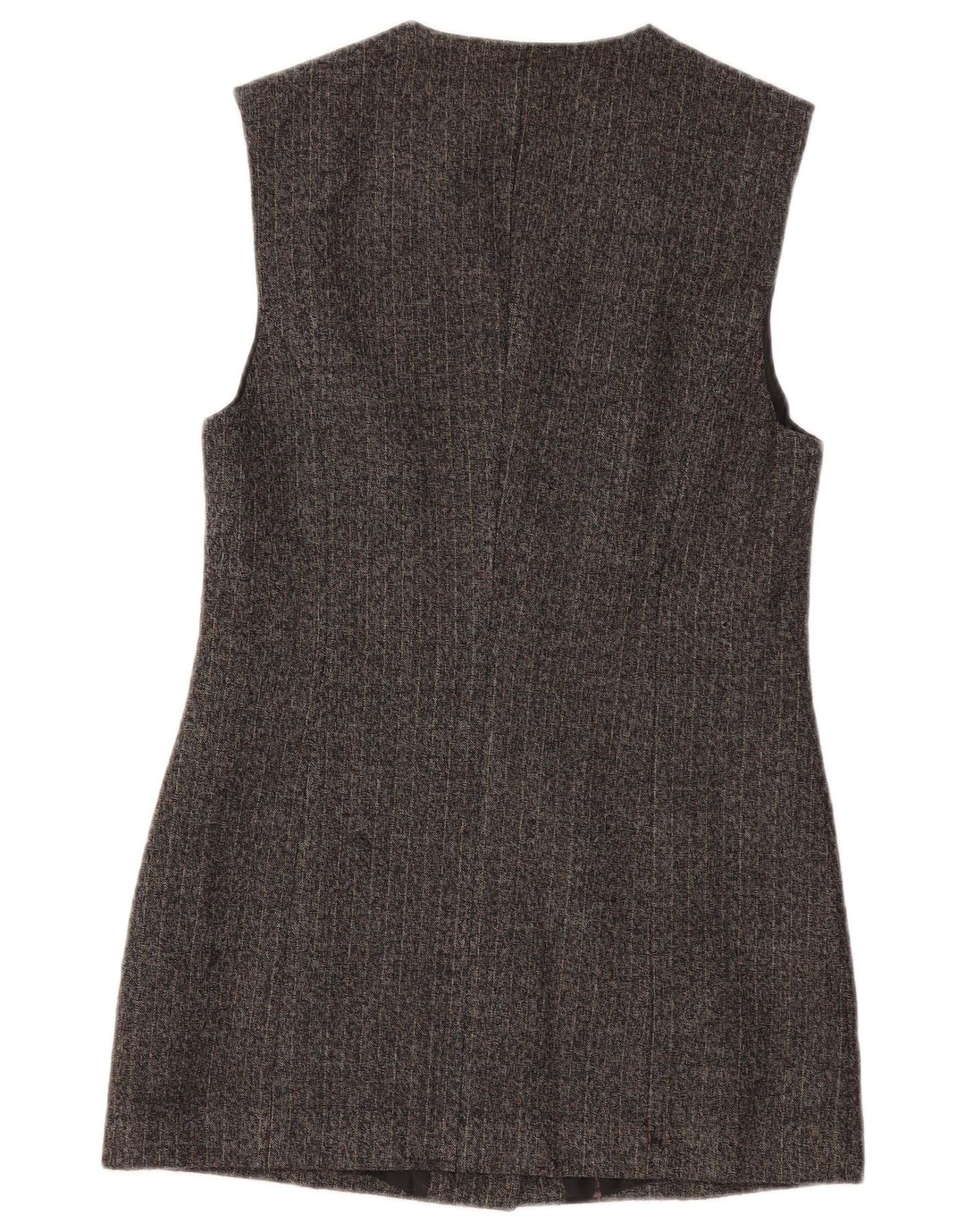 BENETTON Womens Longline Blazer Jacket UK 10 Small Grey Pinstripe