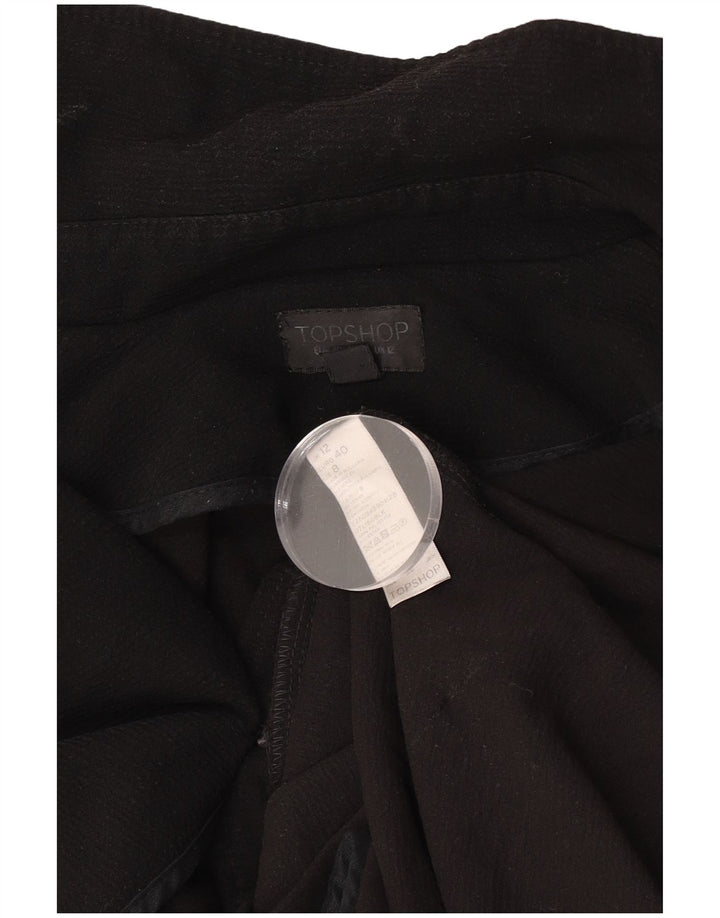 Topshop Womens Oversized Overcoat UK 12 Medium Black Polyester