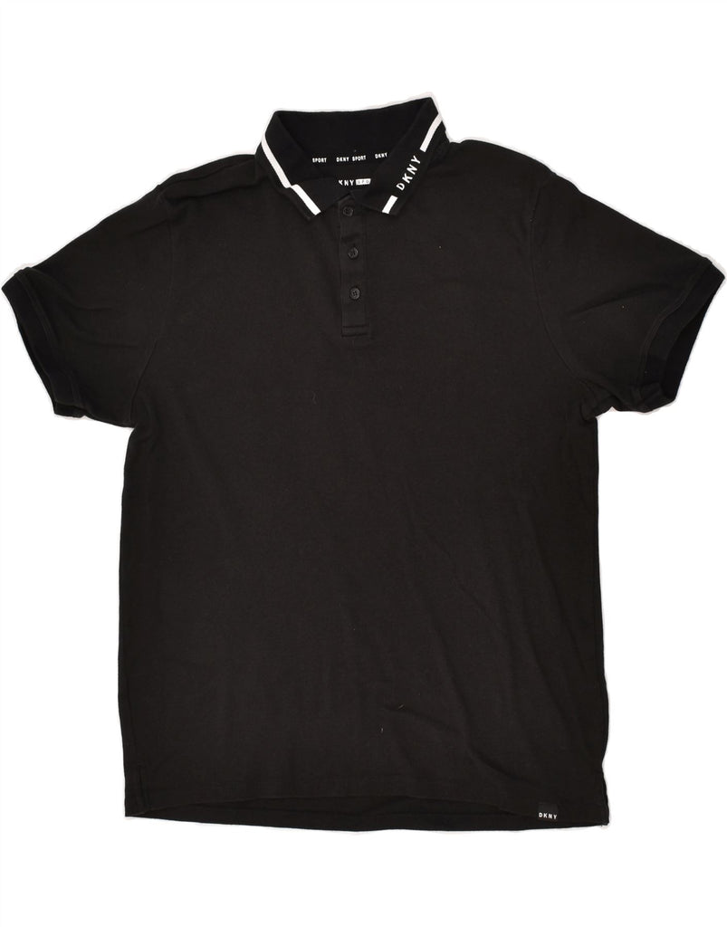 DKNY Mens Polo Shirt Small Black Cotton | Vintage Dkny | Thrift | Second-Hand Dkny | Used Clothing | Messina Hembry 