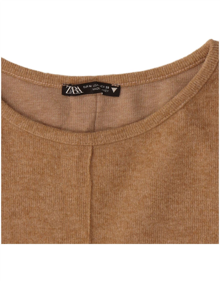 Zara Womens T-Shirt Dress UK 12 Medium Beige