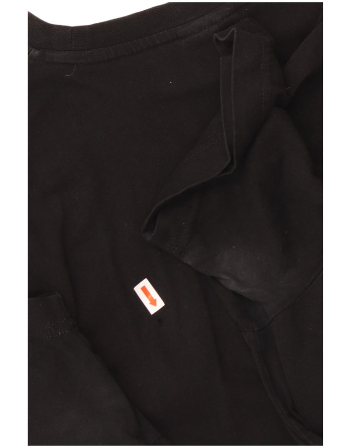 ELLESSE Womens Graphic T-Shirt Top UK 12 Medium Black Cotton