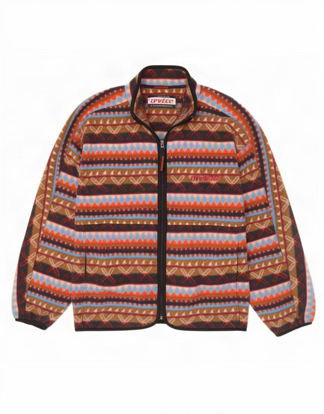 Invicta Mens Fleece Jacket UK 40 Large Multicoloured Geometric Polyester