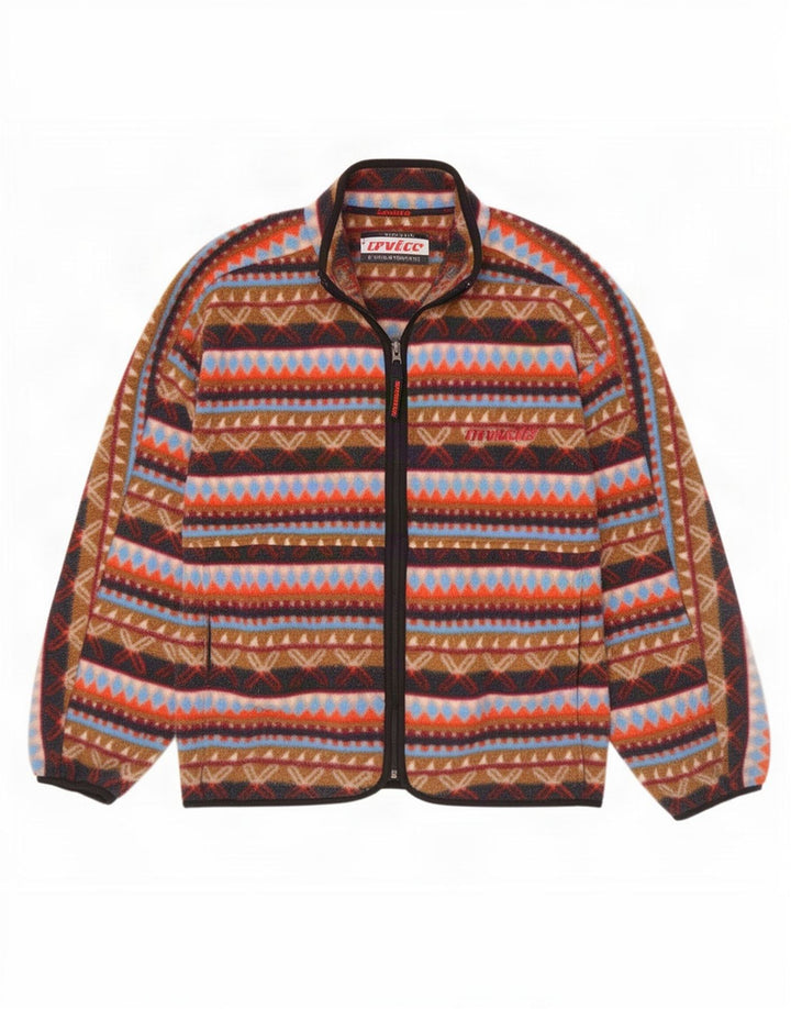 Invicta Mens Fleece Jacket UK 40 Large Multicoloured Geometric Polyester