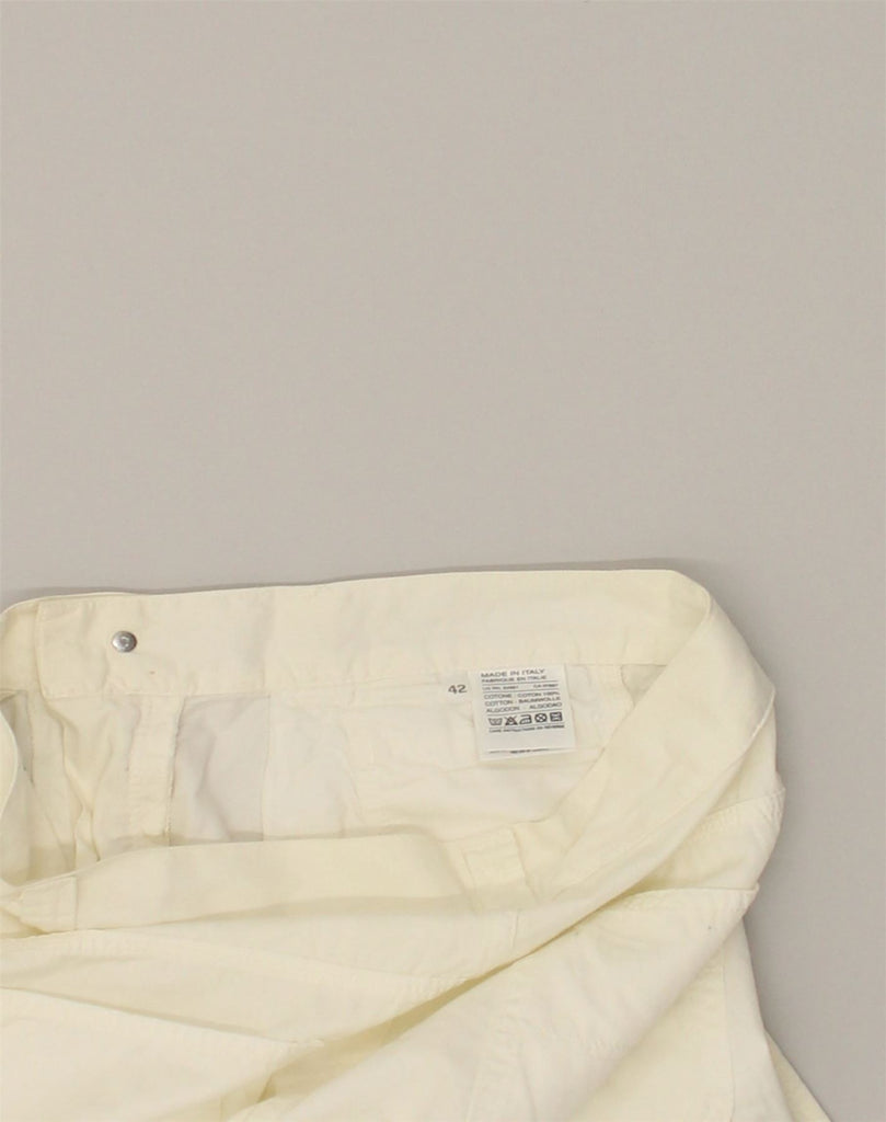 BENETTON Womens Straight Chino Trousers IT 42 Medium W30 L33 White Cotton | Vintage Benetton | Thrift | Second-Hand Benetton | Used Clothing | Messina Hembry 