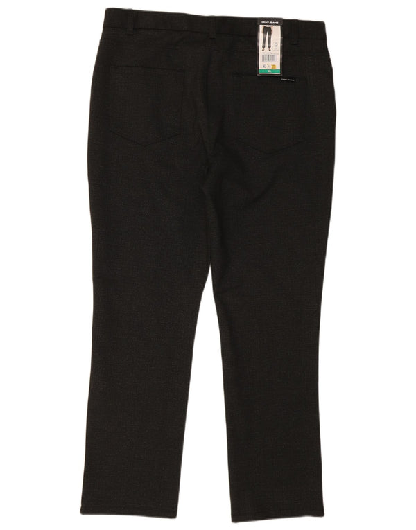 Dkny Mens Straight Casual Trousers XL W36 L29 Black Polyester