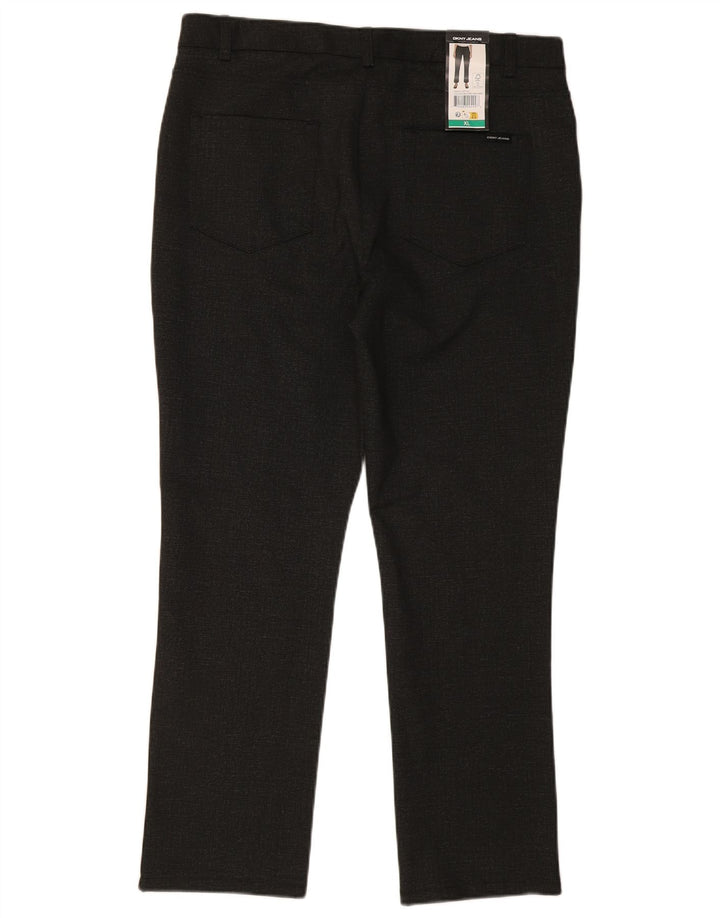 Dkny Mens Straight Casual Trousers XL W36 L29 Black Polyester