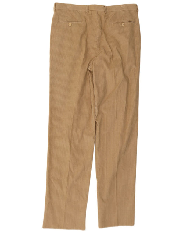 Gianfranco Ferre Mens Pegged Suit Trousers IT 54 2XL W36 L36 Beige Cotton