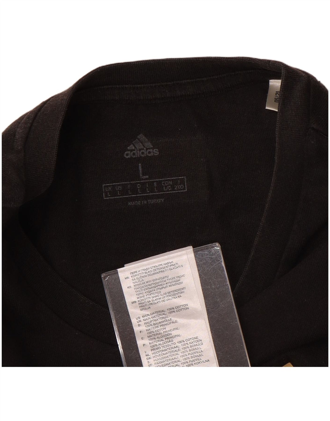 ADIDAS Mens Graphic T-Shirt Top Large Black Cotton