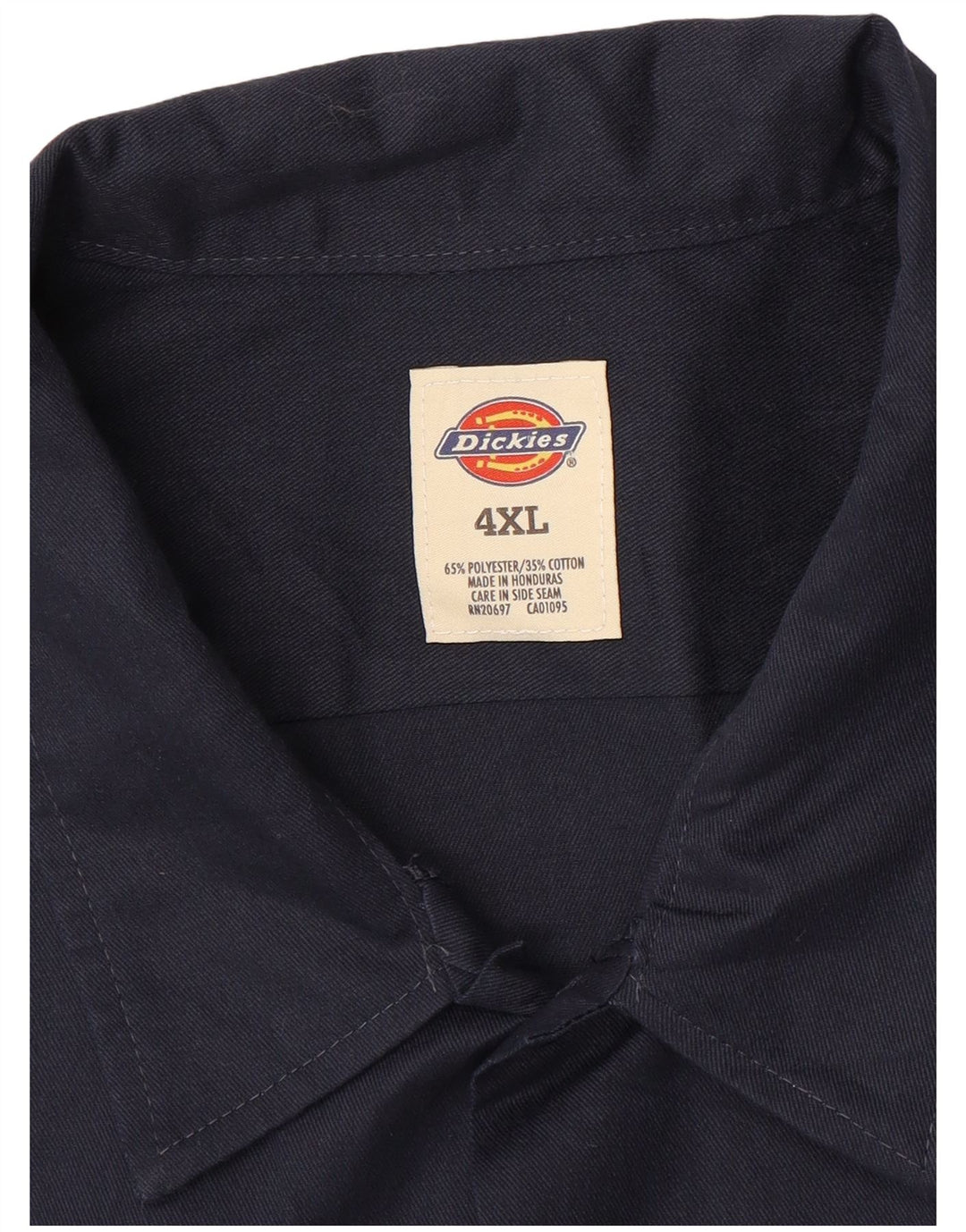 DICKIES Mens Short Sleeve Shirt 4XL Navy Blue Polyester