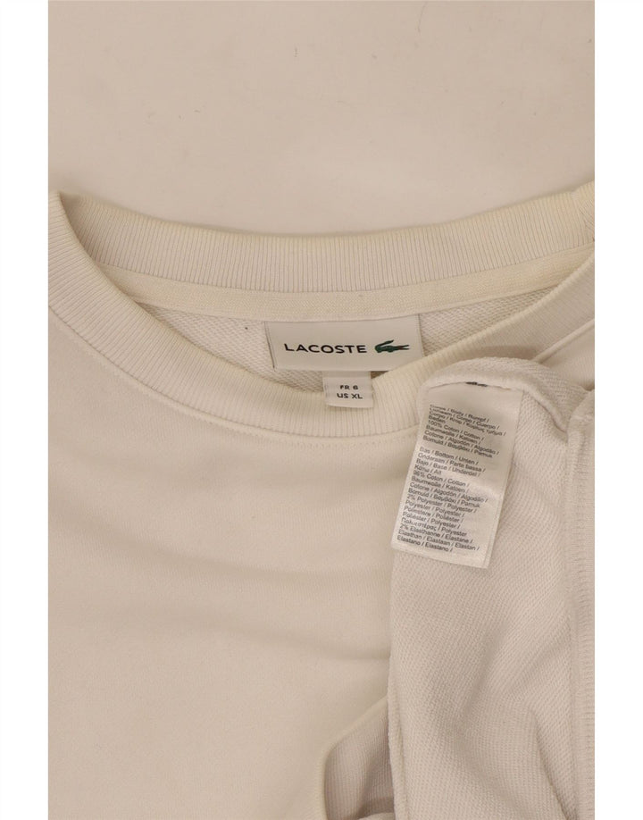 LACOSTE Mens Sweatshirt Jumper Size 6 XL White Cotton