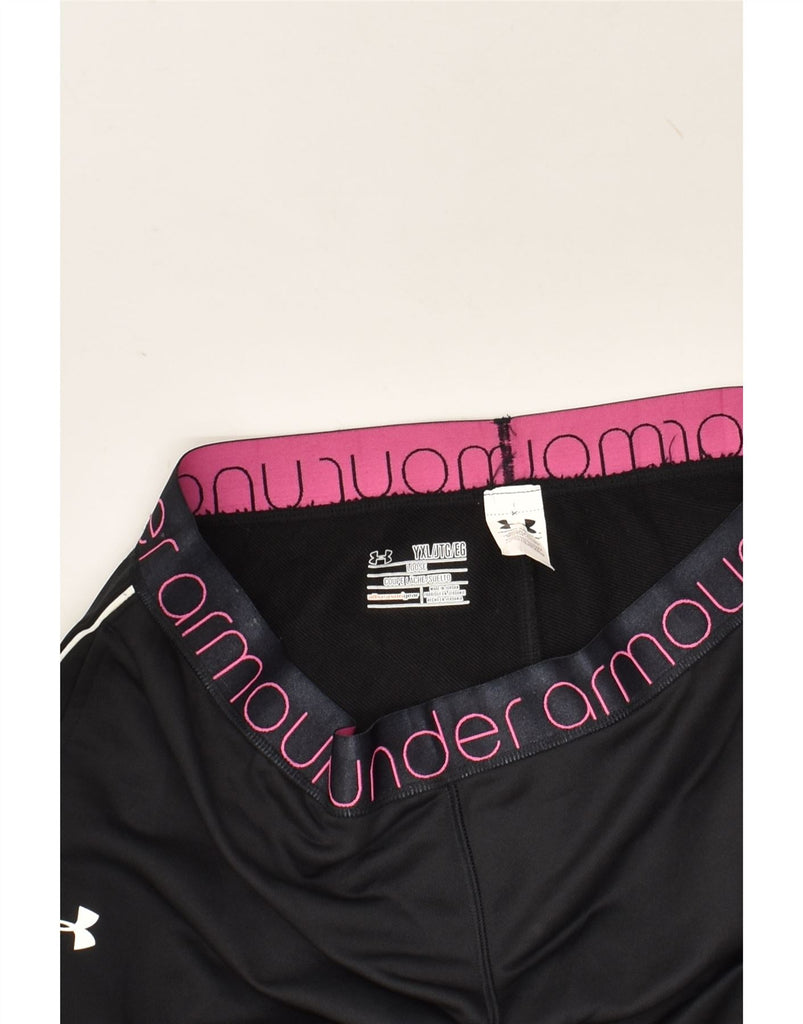 UNDER ARMOUR Girls Graphic Tracksuit Trousers 13-14 Years XL Black | Vintage Under Armour | Thrift | Second-Hand Under Armour | Used Clothing | Messina Hembry 