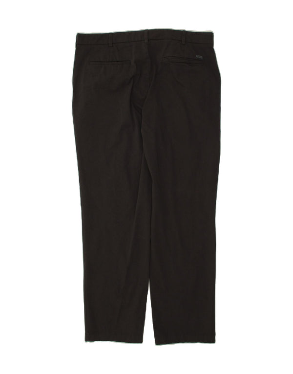 IZOD Mens Straight Chino Trousers W36 L32 Grey Cotton