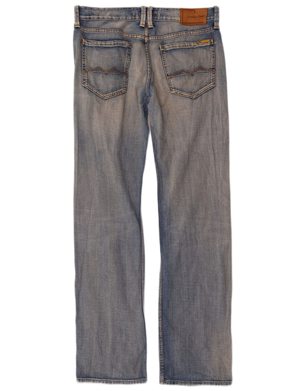 Meltin' Pot Mens Morgan Straight Jeans W33 L34 Blue Cotton