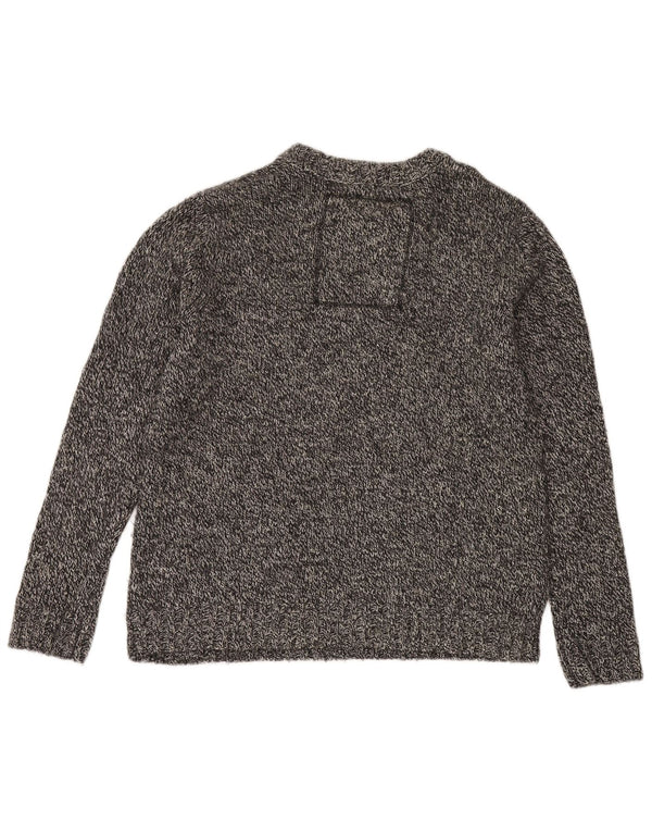 Superdry Womens Boat Neck Jumper Sweater UK 20 2XL Grey Flecked Wool