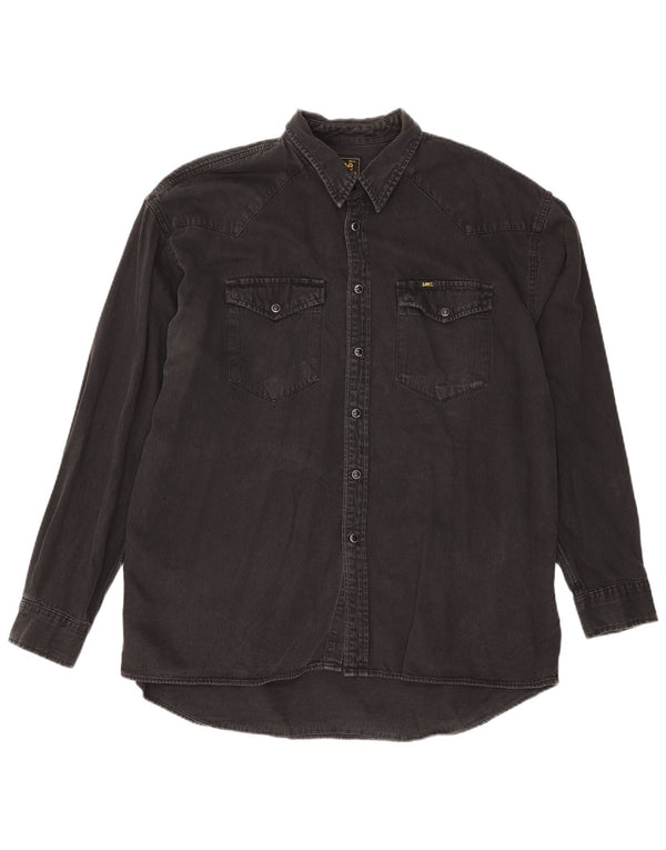 Lee Mens Riders Denim Shirt XL Black Cotton
