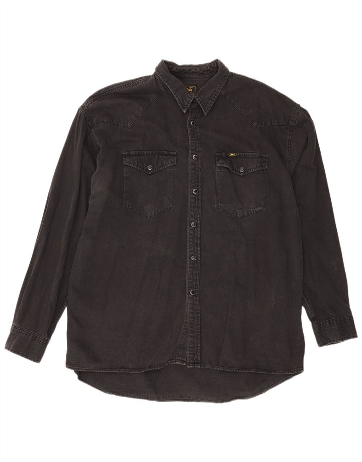 Lee Mens Riders Denim Shirt XL Black Cotton