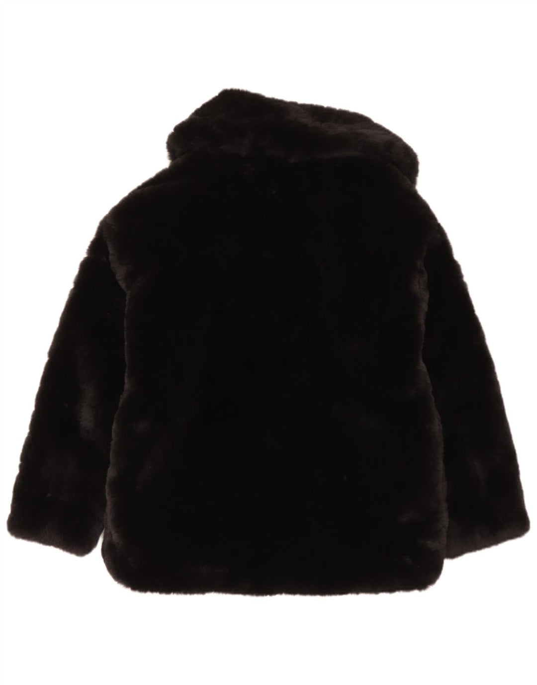 Zara Womens Faux Fur Jacket UK 6 XS Black Polyester
