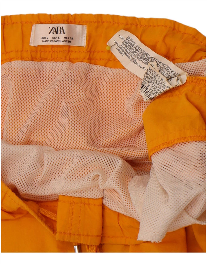 Zara Mens Swimming Shorts Large Yellow Nylon