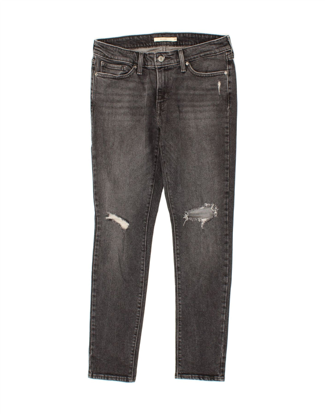 LEVI'S Womens 711 Distressed Skinny Jeans W29 L30 Grey Cotton Vintage Levi's and Second-Hand Levi's from Messina Hembry 