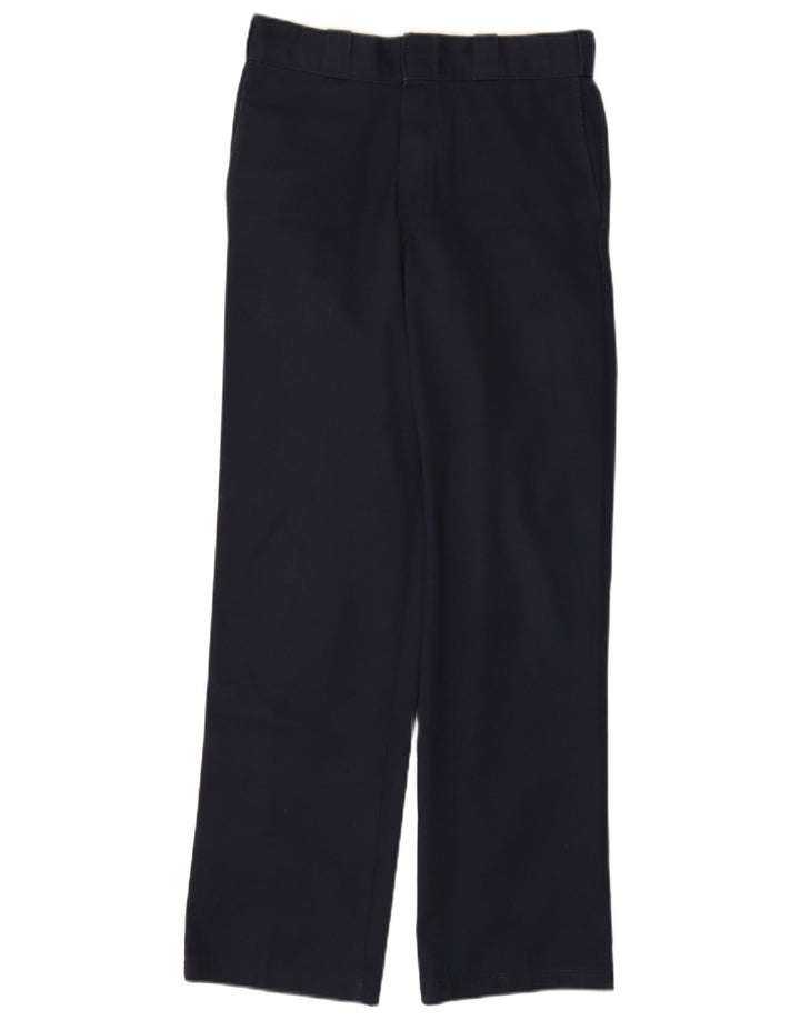 DICKIES Mens Straight Chino Trousers W30 L32 Navy Blue Polyester