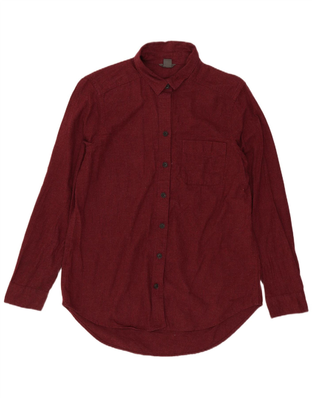 EDDIE BAUER Womens Oversized Shirt UK 10 Small Maroon Cotton