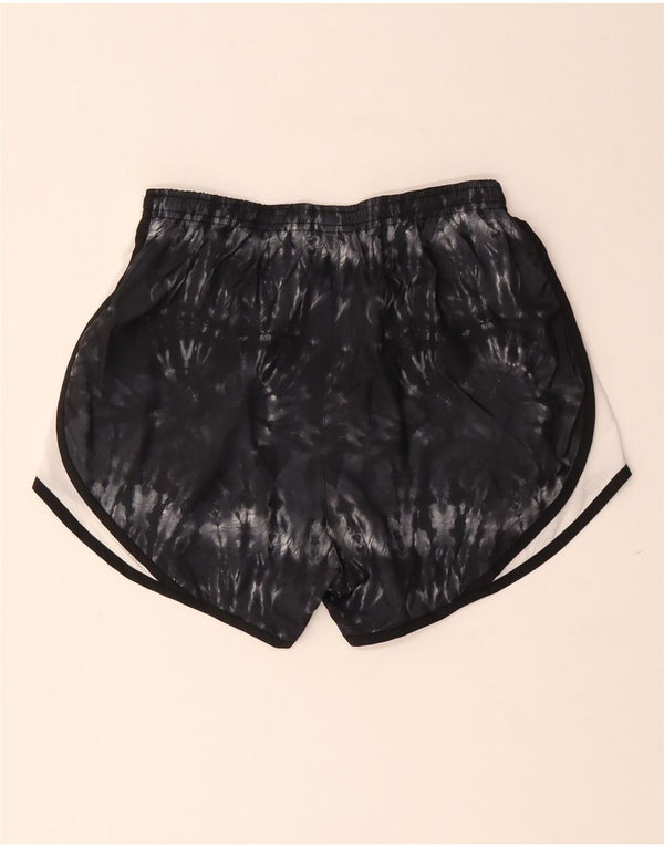 Nike Womens Dri Fit Sport Shorts UK 8 Small  Black Tie Dye Polyester