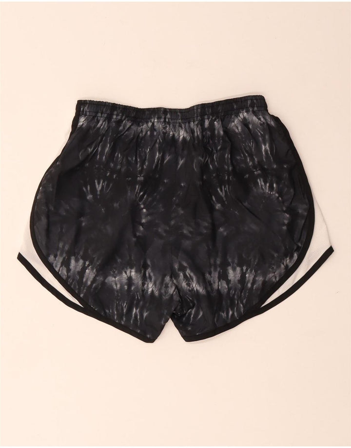 Nike Womens Dri Fit Sport Shorts UK 8 Small  Black Tie Dye Polyester