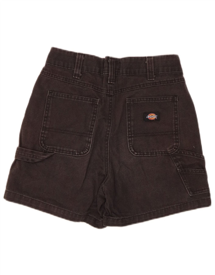 Dickies Womens High Waist Cargo Shorts W26 Small Black Cotton