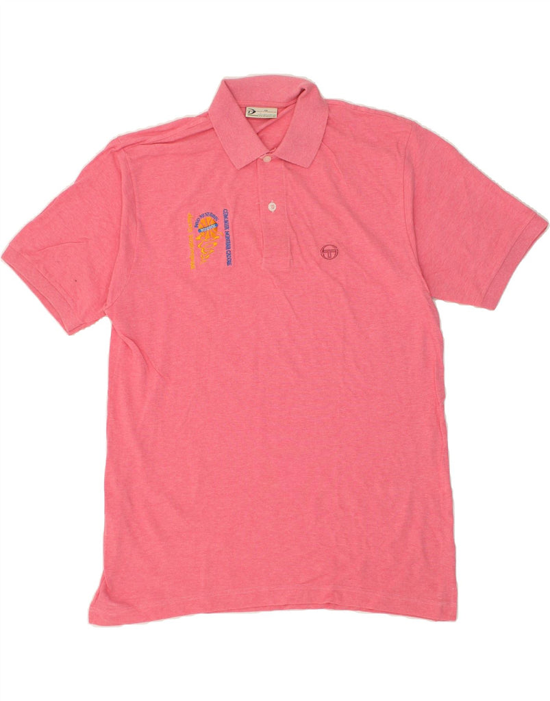 SERGIO TACCHINI Mens Polo Shirt IT 52 Large Pink Cotton | Vintage Sergio Tacchini | Thrift | Second-Hand Sergio Tacchini | Used Clothing | Messina Hembry 