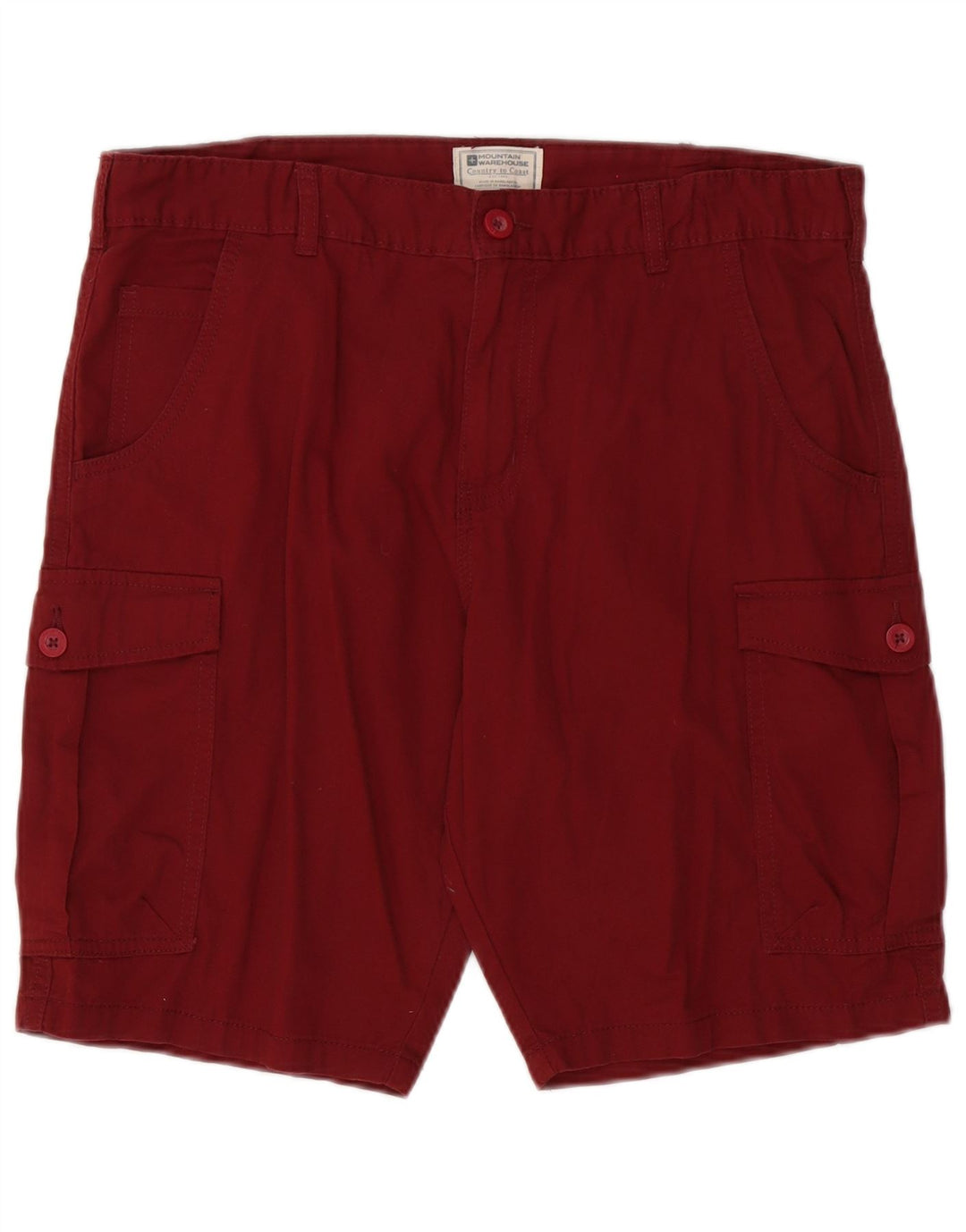 MOUNTAIN WAREHOUSE Mens Cargo Shorts W34 Large Burgundy Cotton