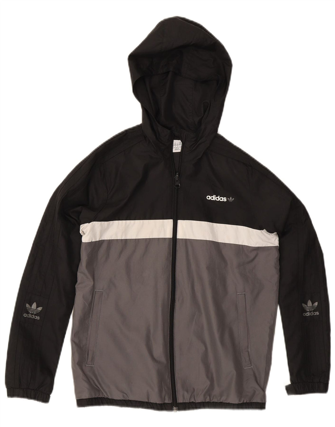 ADIDAS Boys Windbreaker Jacket 11-12 Years Multicoloured Colourblock
