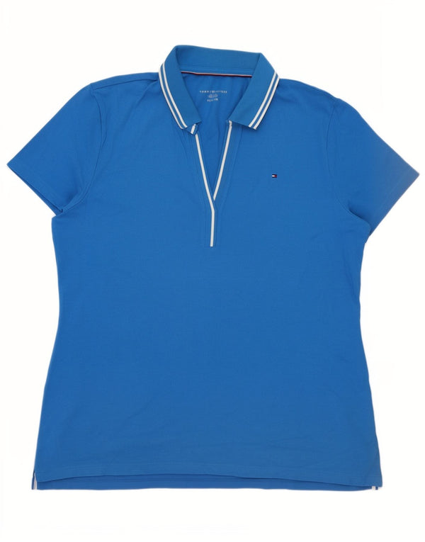 Tommy Hilfiger Womens Polo Shirt UK 18 XL Blue Cotton